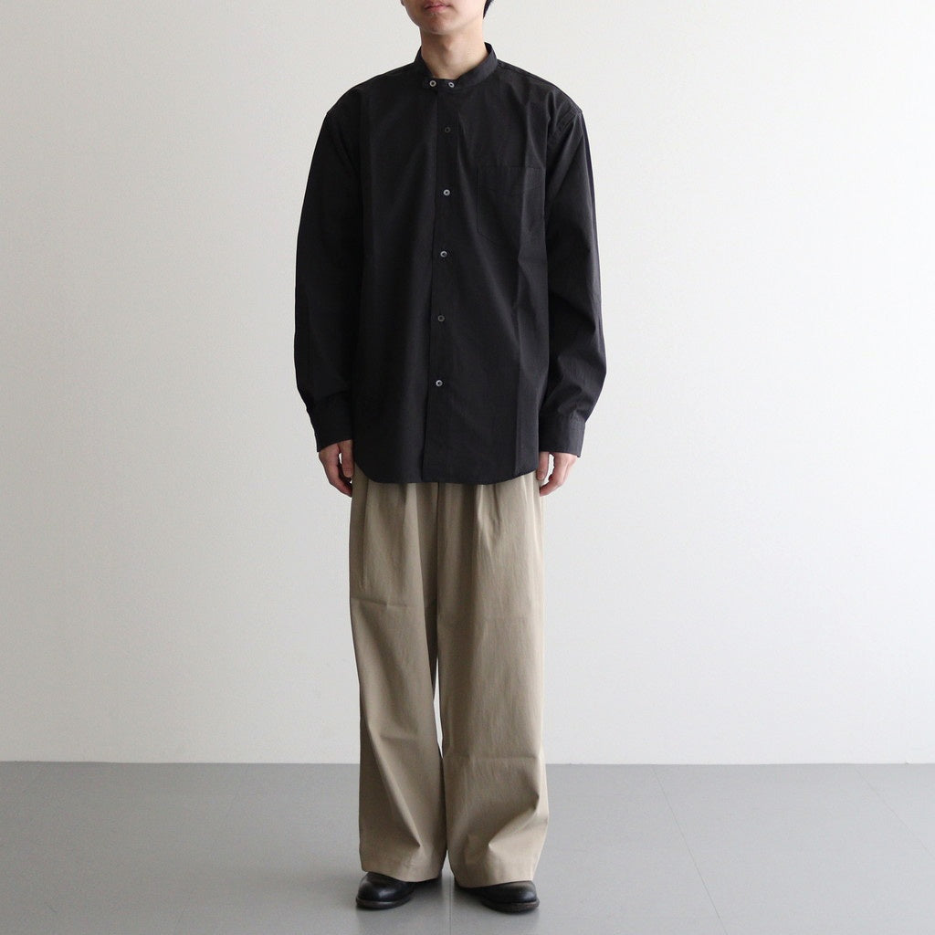 BAND COLLAR DRESS SHIRT #CHARCOAL [PM-LS02]