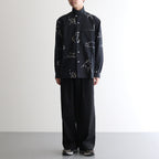 ORIGINAL PRINTED OPEN COLLAR SHIRTS (Animal Drawing) Long-sleeve #ONYX [251OJ-SH18]
