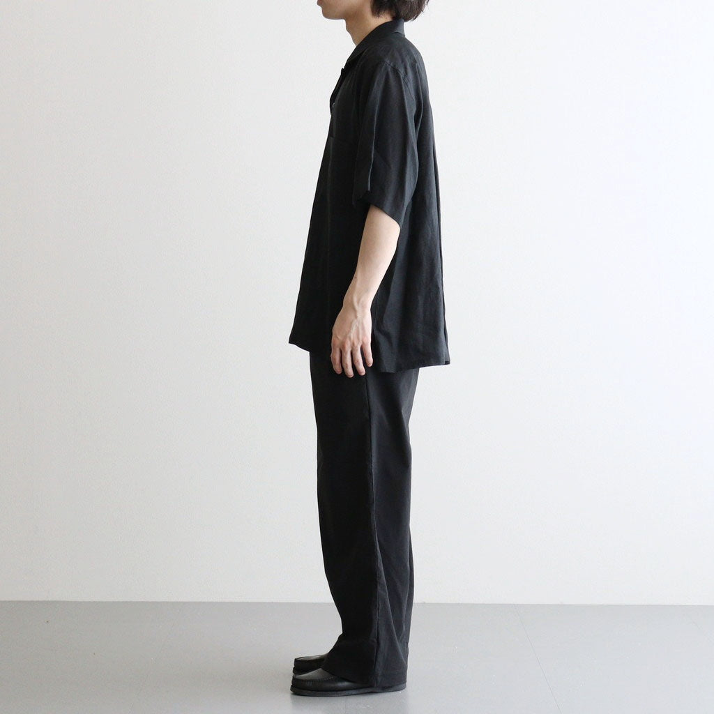 NEW OPEN COLLAR S/S SHIRT #BLACK [A26B05SH01B]