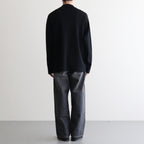 32G SMOOTH WOOL POLO HALF ZIP #BLACK [BN-25FM-021]