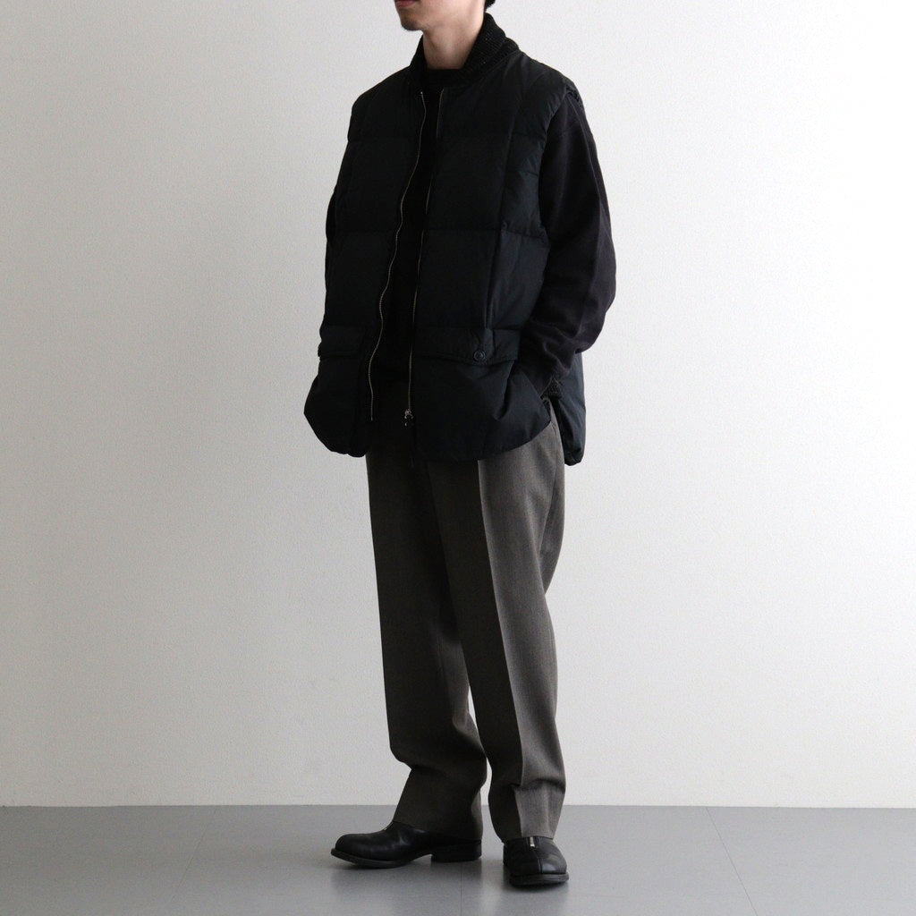 HIGH-COUNT SILK PUFF VEST #BLACK [252OJ-VT02]