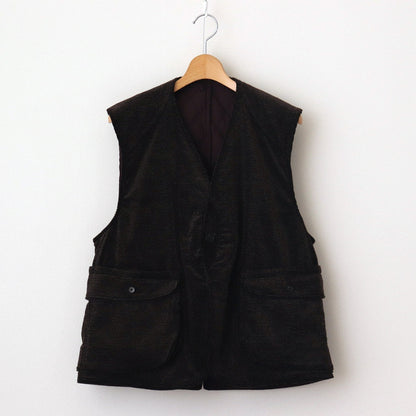 PRINTED CORDS GAME-KEEPER VEST #SMOKE BROWN [242OJ-VT03]