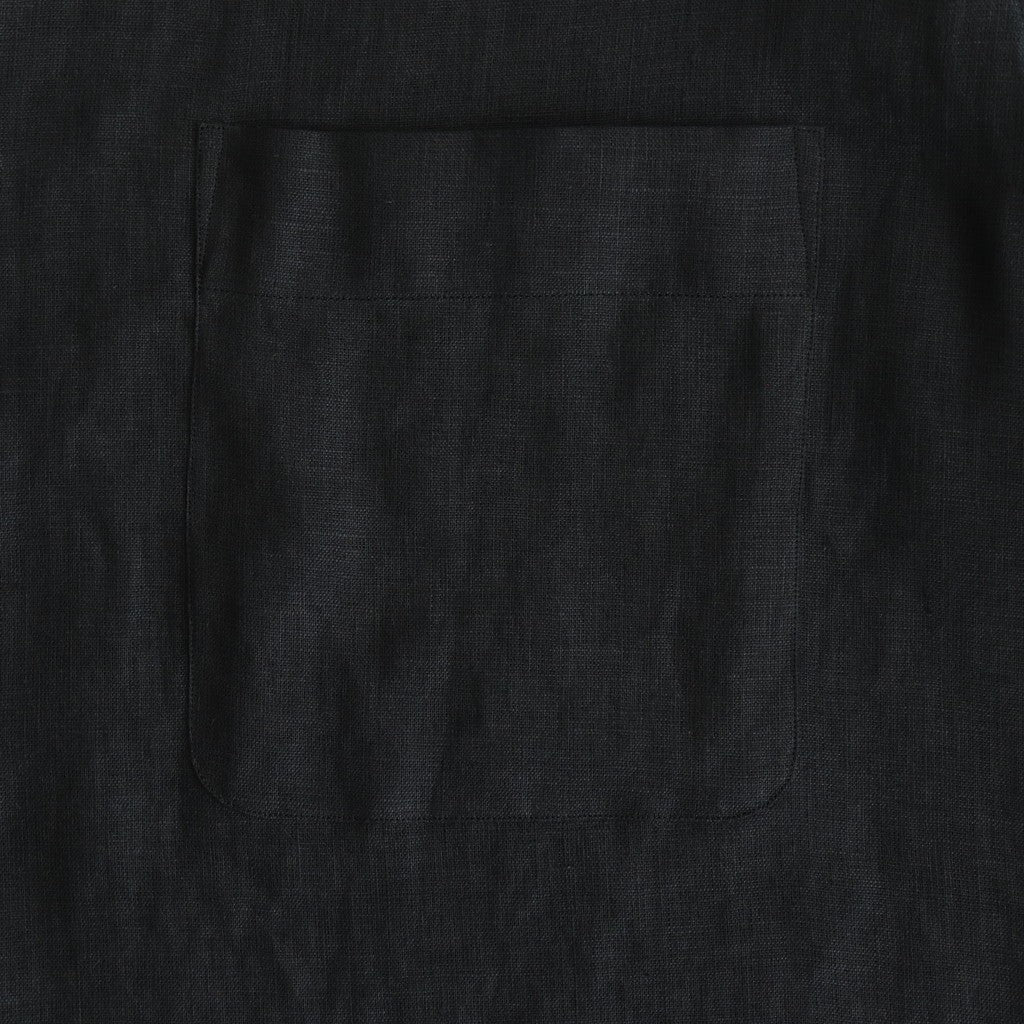 NEW OPEN COLLAR S/S SHIRT #BLACK [A25B05SH01B]