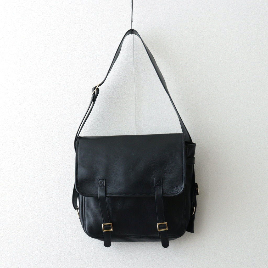 FLAP SHOULDER BAG M #BLACK [BG-30-C-COW-5]