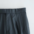 DOUBLE PLEATED WIDE TROUSERS #FOREST GRAY [A25C15PT02C]