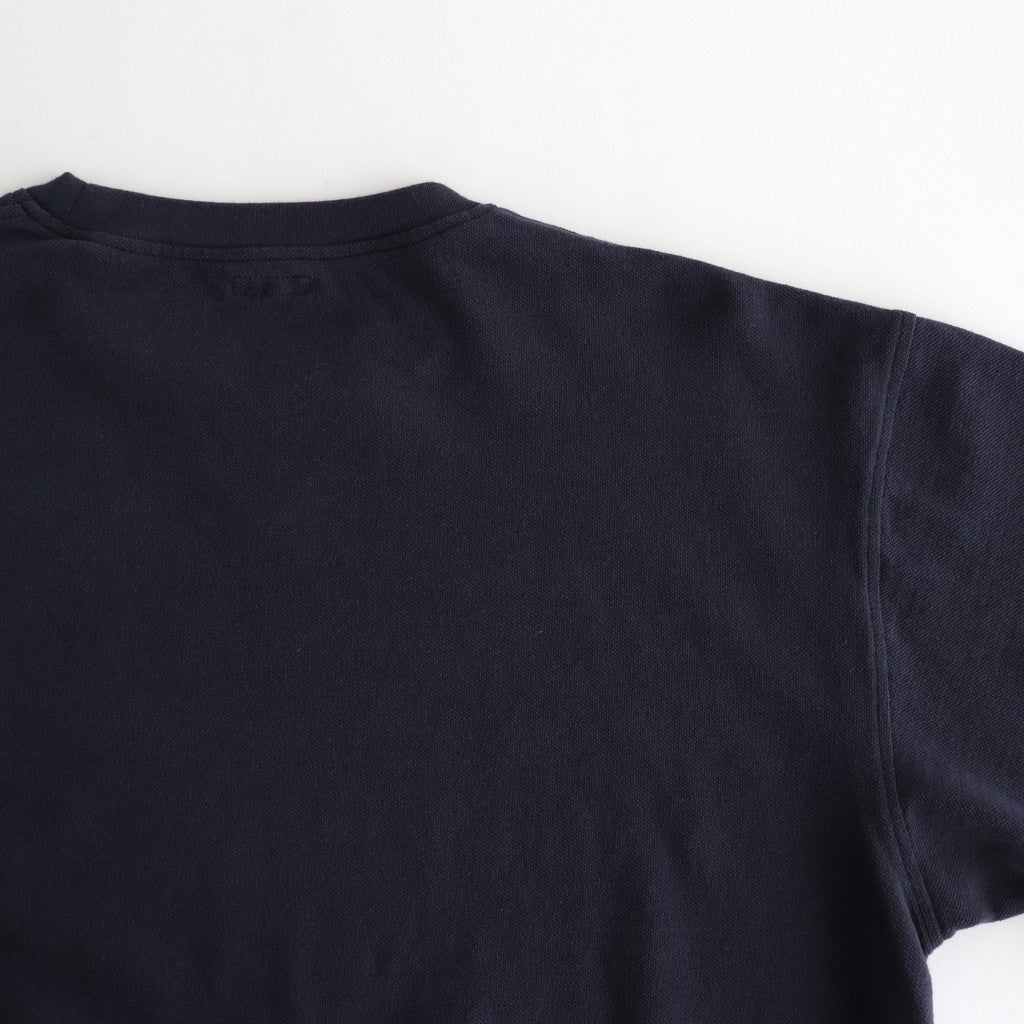 SEED STITCH LONG SLEEVE TOP #NAVY [PMAT-CL03]
