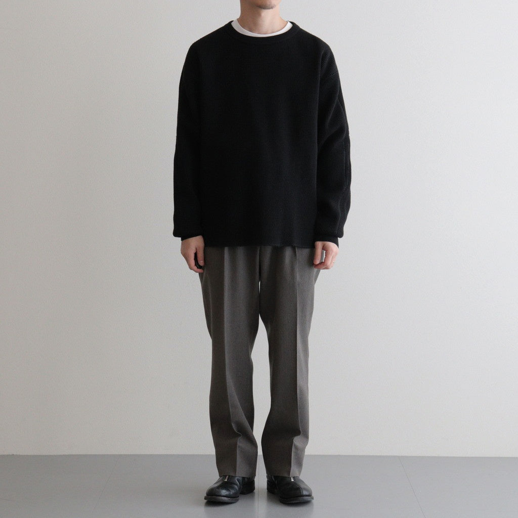 HEAVY WAFFLE TOP #INK BLACK [PMAU-CL01]