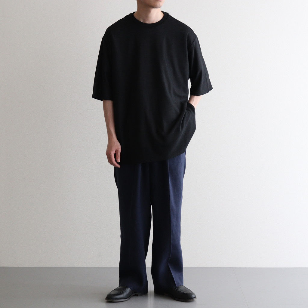 CLASSIC FIT TWO TUCK EASY TROUSERS #NAVY [A25B05PT01C]