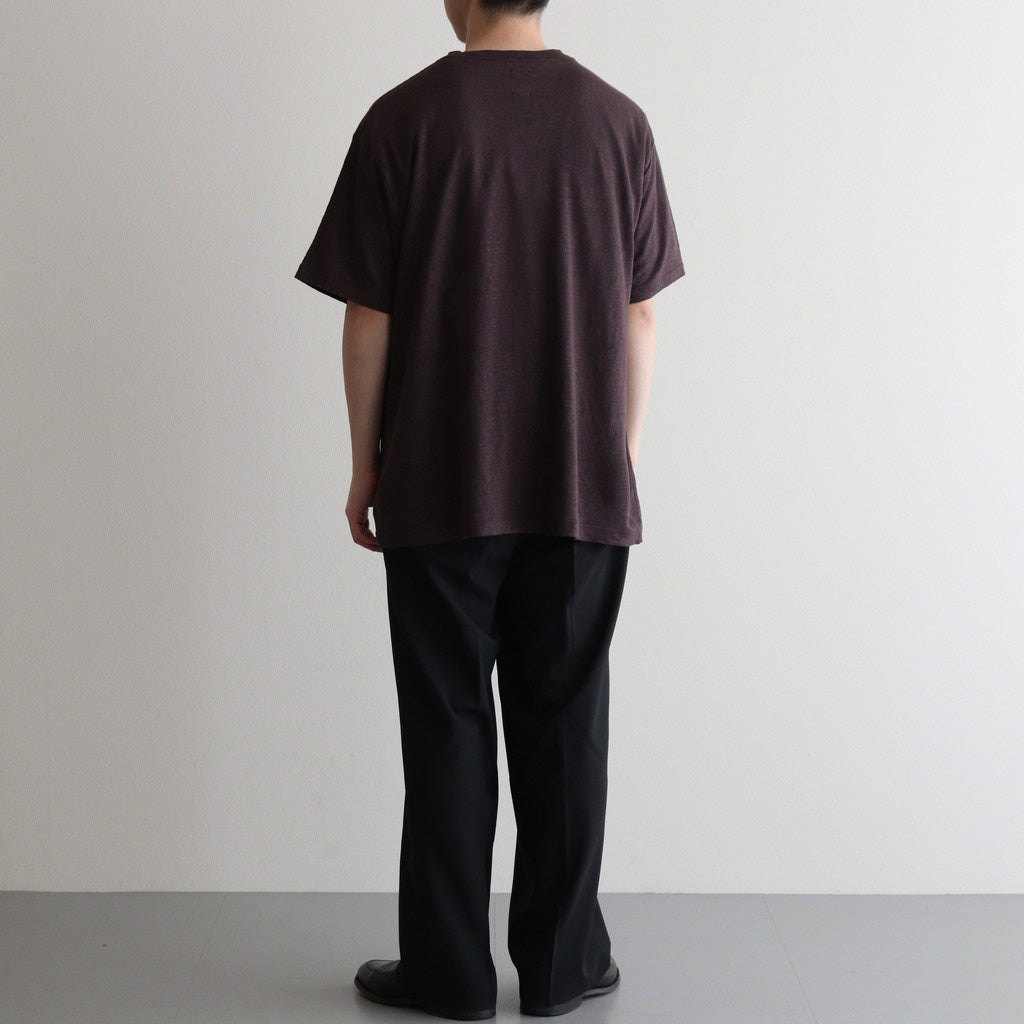 NORMANDY LINEN T-SHIRT #DARK BROWN [BN-25SM-066] - Diffusion 三重