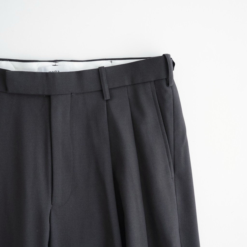 DOUBLE PLEATED BUGGY TROUSERS #CHARCOAL GRAY [M26C06PT01C]