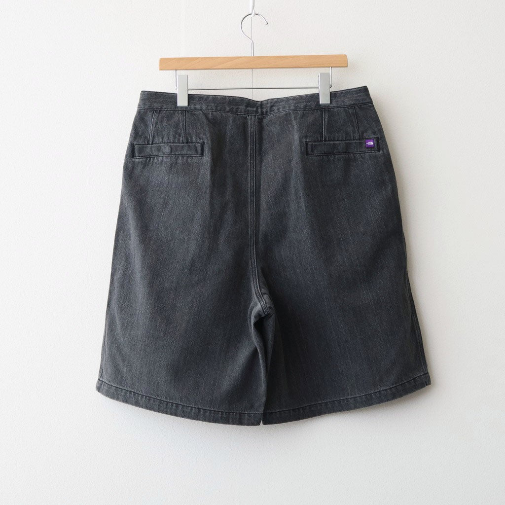 Denim Tuck Field Shorts #Gray [N26SD075]