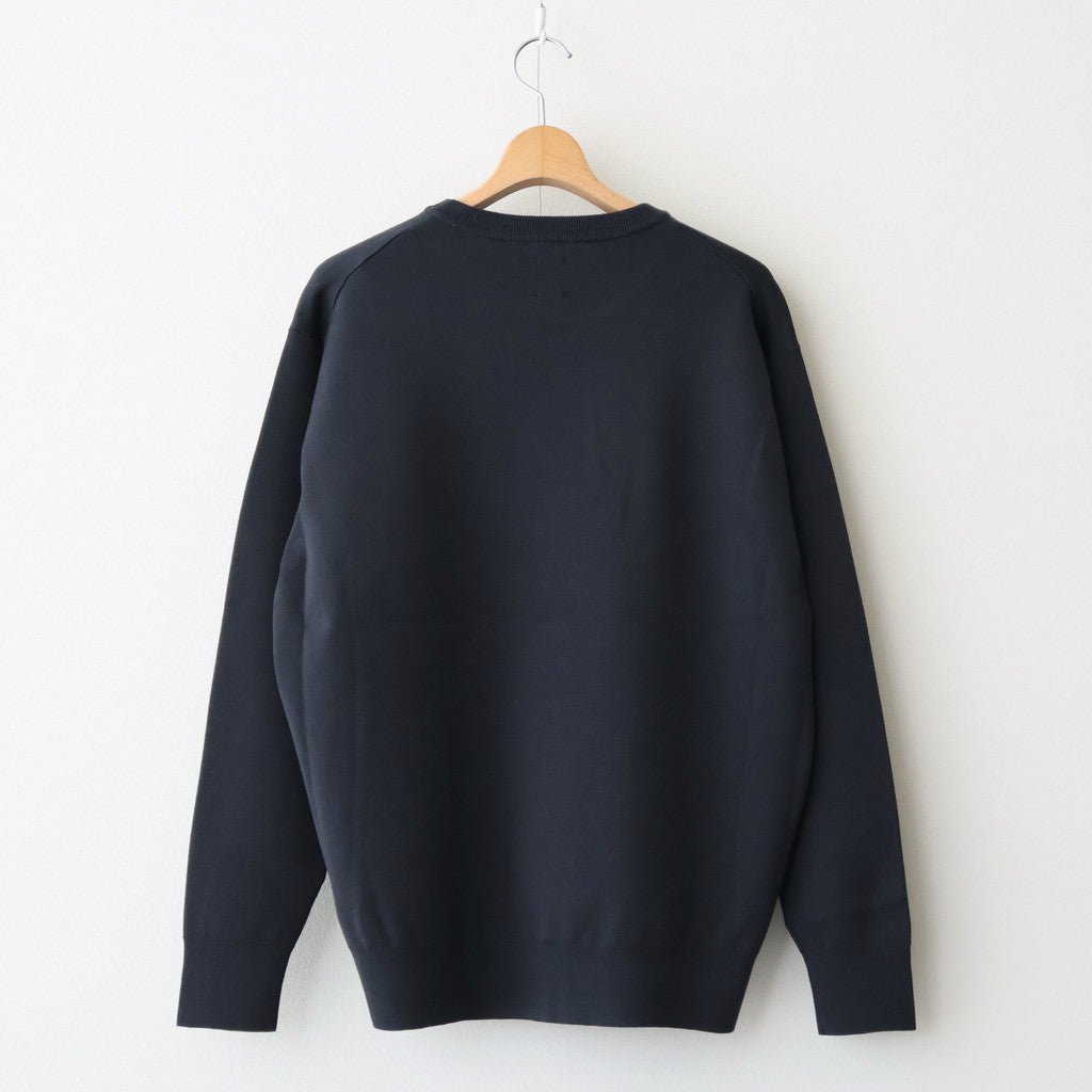 32G SMOOTH WOOL CLASSIC CREW NECK #CHARCOAL BLUE [BN-25FM-020