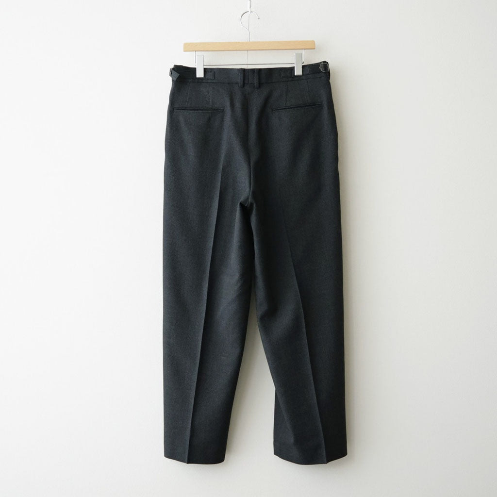 SINGLE PLEAT WIDE TROUSERS #GRAY BIRD’S-EYE [M26C10PT02C]