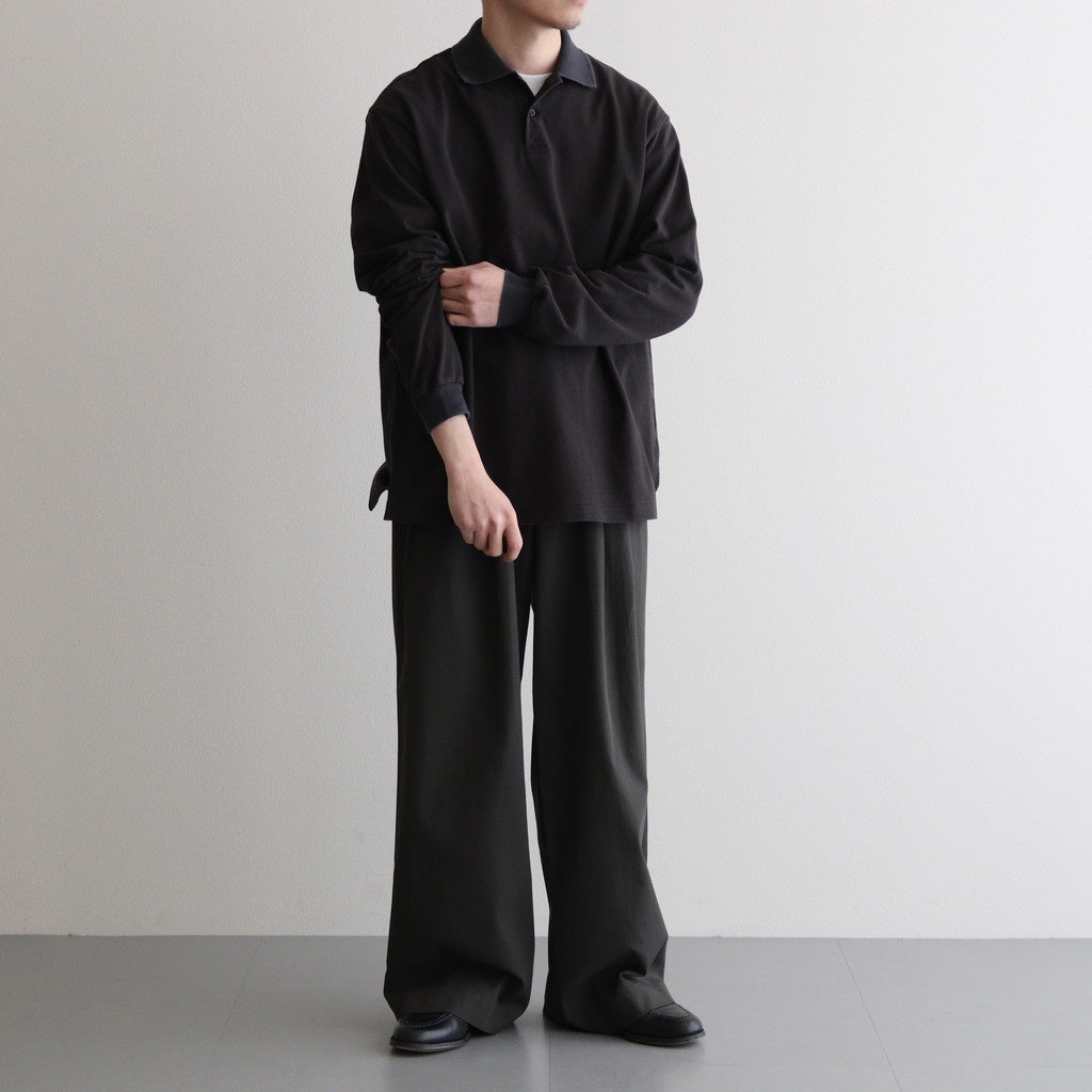TWO BUTTON POLO L/S TEE #INK BLACK [M25A15CS01C]