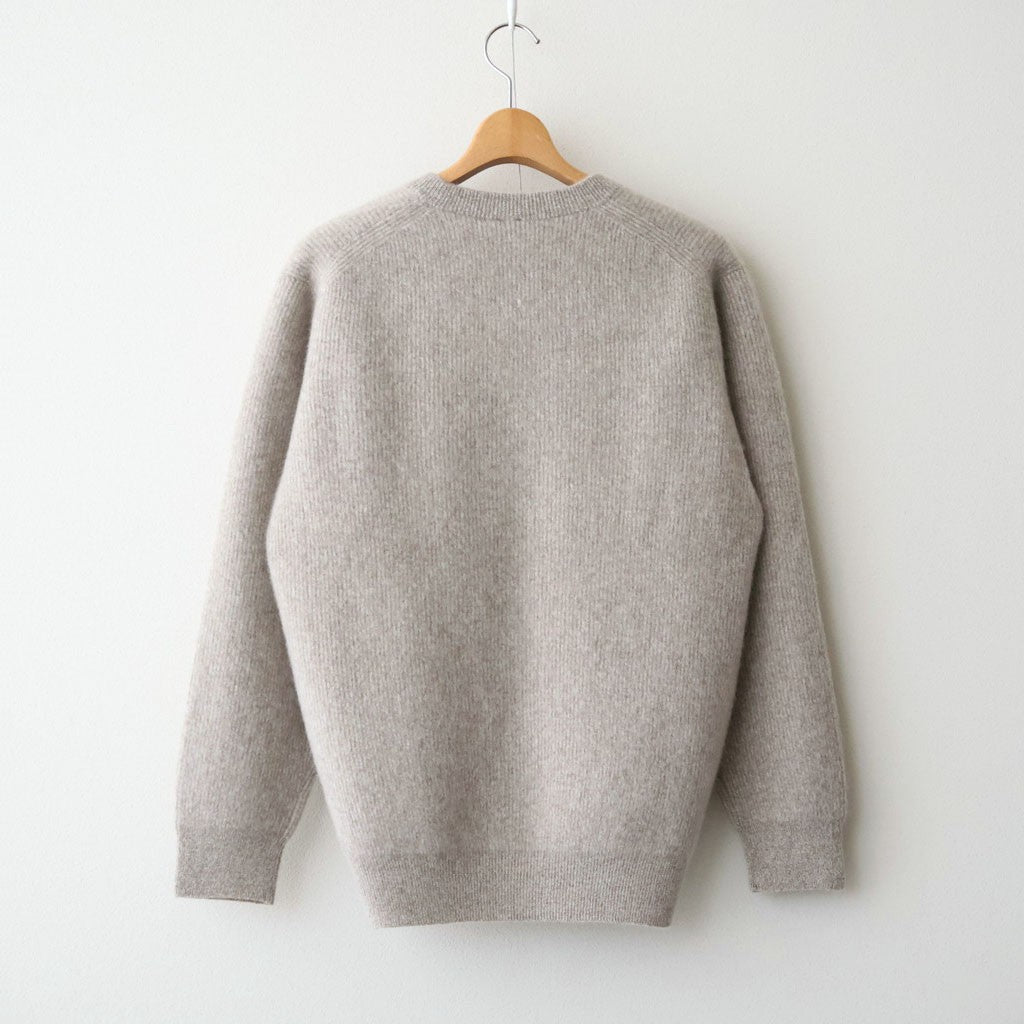 CASHMERE FOX CREW NECK #MIX BEIGE [BN-26FM-060]