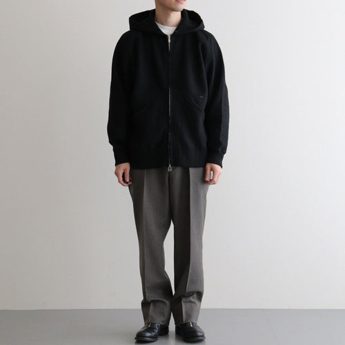 ZIP-FRONT ATHLETIC HOODIE #ONYX [252OJ-CT06]