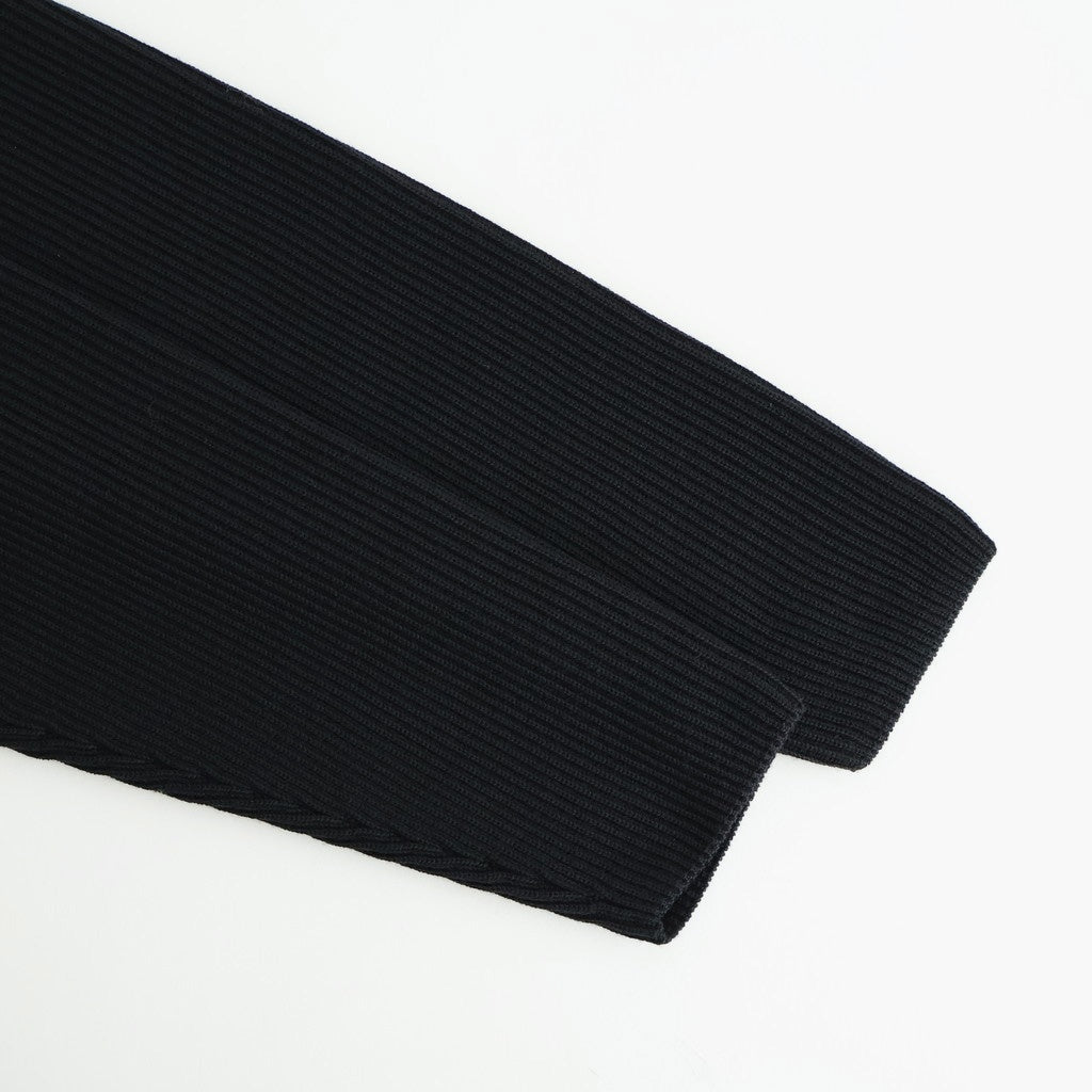 SOLID WOOL RIB POLO ZIP UP CARDIGAN #BLACK [BN-25FM-044]