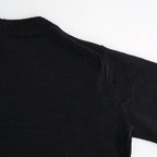 WASHED HIGH COUNT LINEN CREW NECK #BLACK [BN-26SL-013]