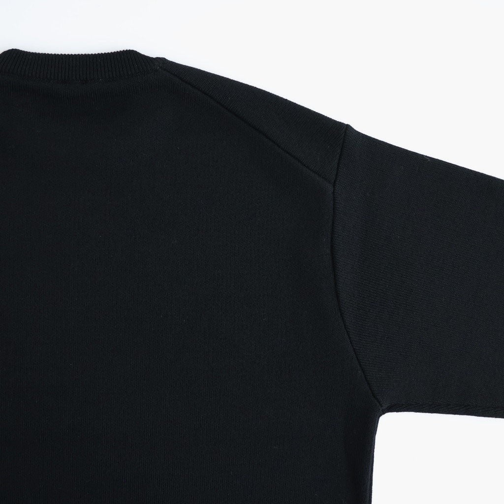 SOLID WOOL SMOOTH CREW NECK #BLACK [BN-26FM-056]