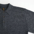 WASHED HIGH COUNT LINEN POLO #CHARCOAL [BN-26SM-022]