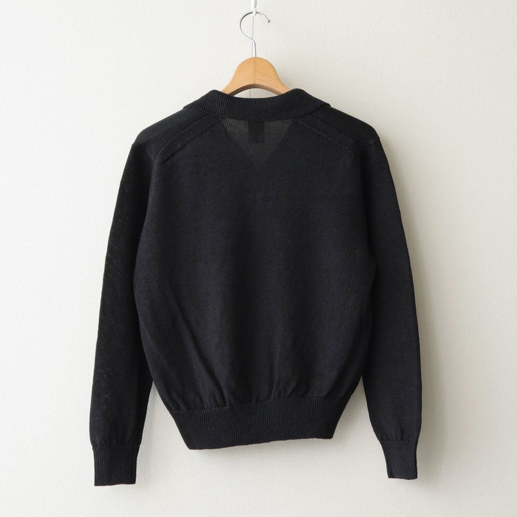 WASHED HIGH COUNT LINEN SKIPPER #BLACK [BN-26SL-015]