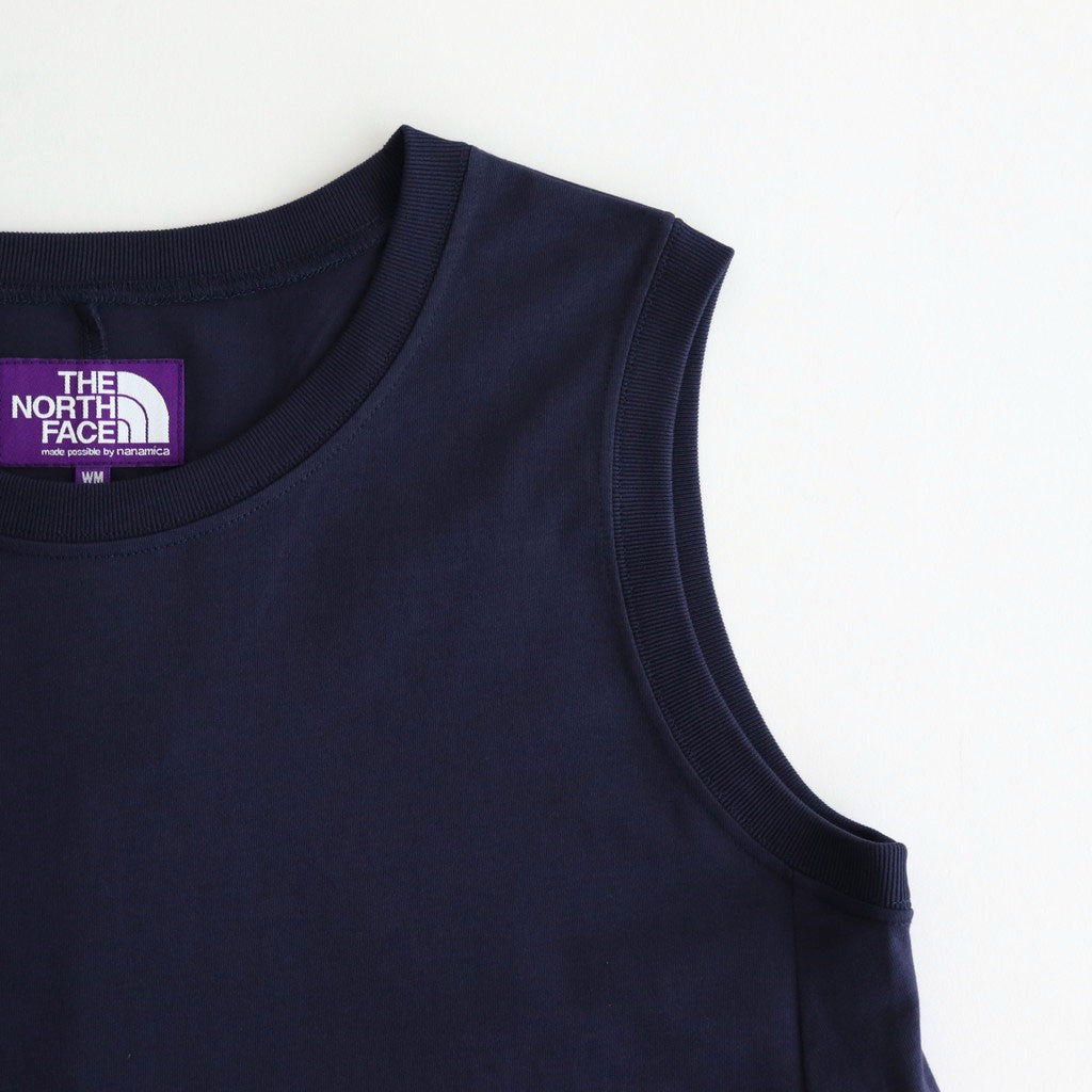 Cotton Jersey Sleeveless Flared Dress #Navy [N25SF060]