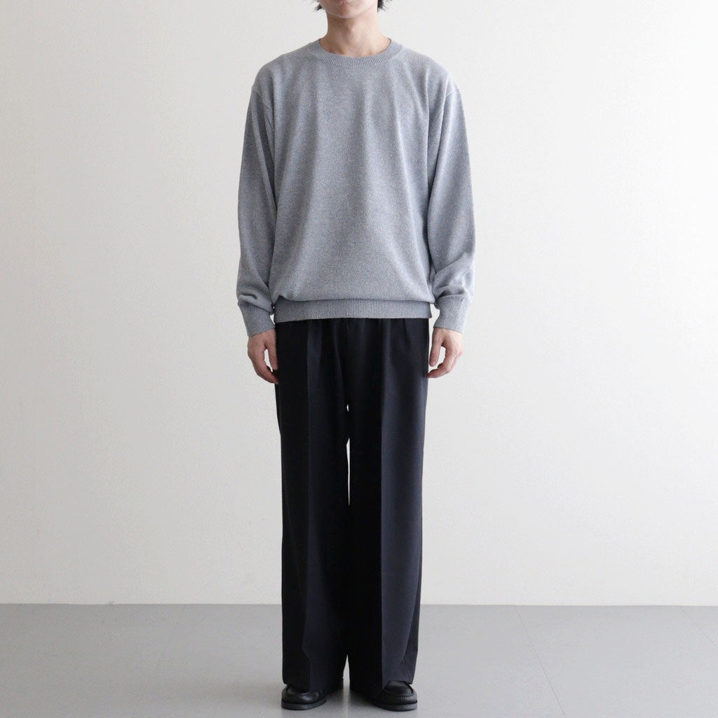 Wool Tropical 2tuck Wide Tapered Trousers #Navy [NEP-SS2605]