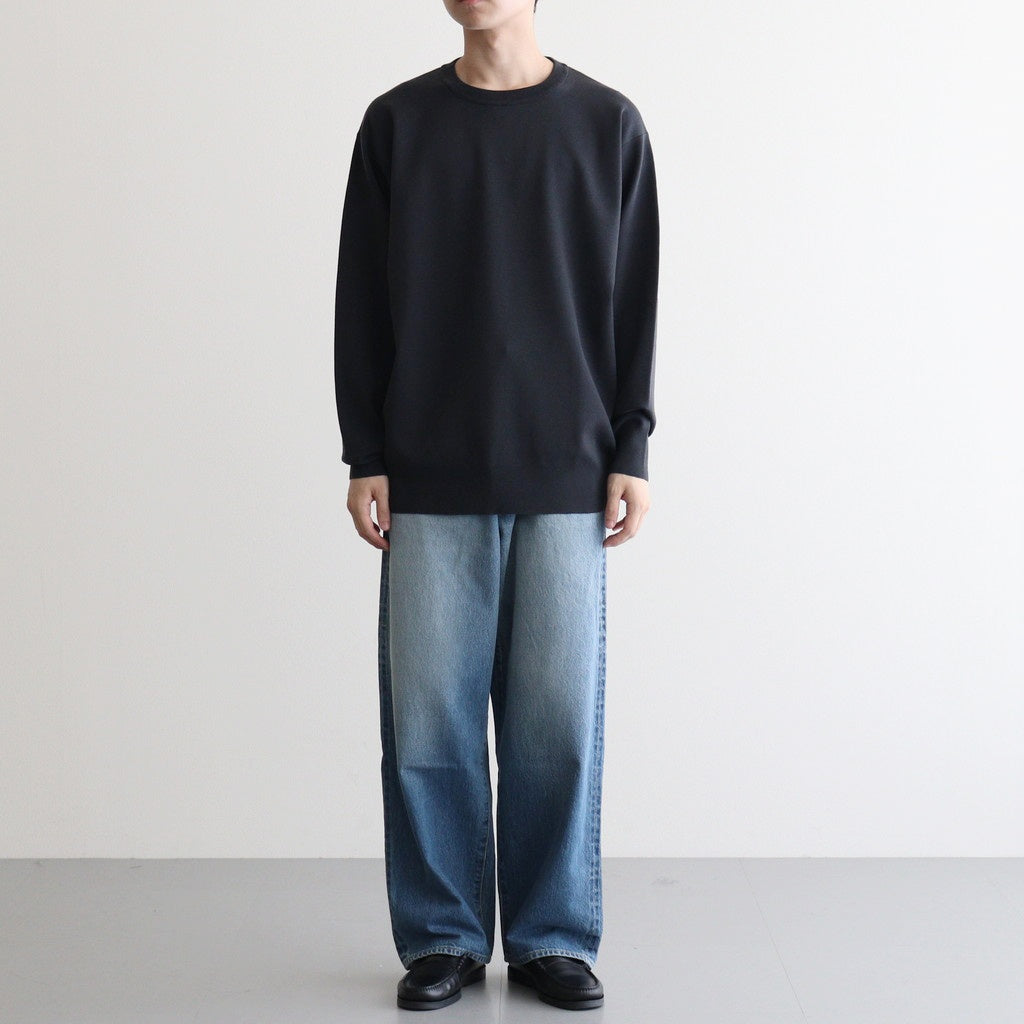 32G SMOOTH WOOL CLASSIC CREW NECK #CHARCOAL BLUE [BN-25FM-020]