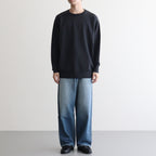 32G SMOOTH WOOL CLASSIC CREW NECK #CHARCOAL BLUE [BN-25FM-020]