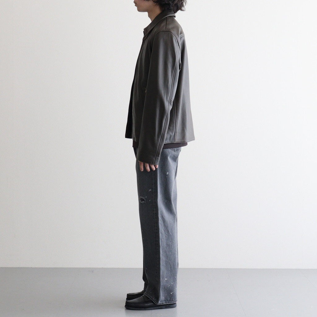 USED-FINISHED 13.5oz STRAIGHT DENIM #020 CHARCOAL [17062 40027]