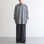 TWO TUCK MILITARY TROUSERS #CHARCOAL GRAY [M25C07PT01C]