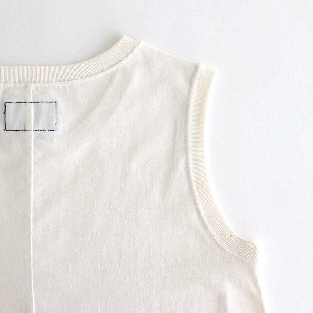 Cotton Jersey Sleeveless Flared Dress #Ivory [N25SF060]