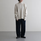 CASHMERE FOX FINGERHOLE BOAT NECK #IVORY [BN-25FL-041]