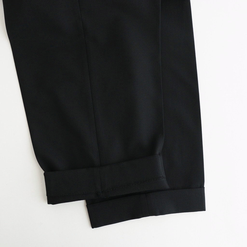 DOUBLE PLEATED SEMI EASY TROUSERS #BLACK [A26C07PT02C]