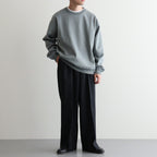 SINGLE PLEAT WIDE TROUSERS #GRAY BIRD’S-EYE [M26C10PT02C]