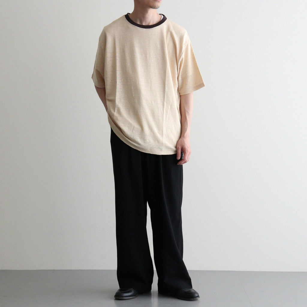 NORMANDY LINEN T-SHIRT #BEIGE×BROWN [BN-26SM-071]