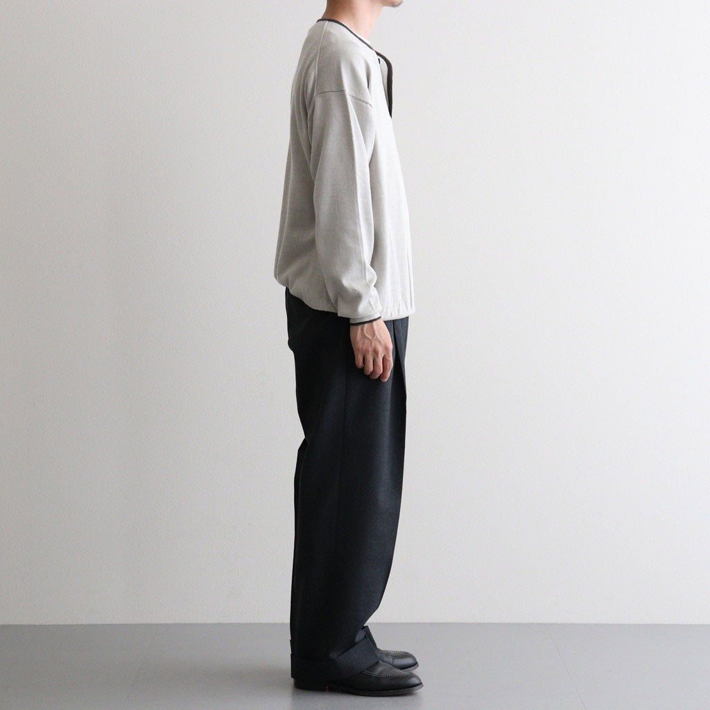 DOUBLE PLEATED SEMI EASY TROUSERS #CHARCOAL [A26C07PT02C]