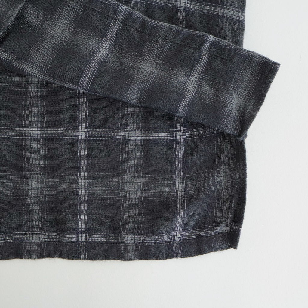 BRUSHED RAYON CHECK OPEN/C SH #021 GREY CHECK [17052 50062]