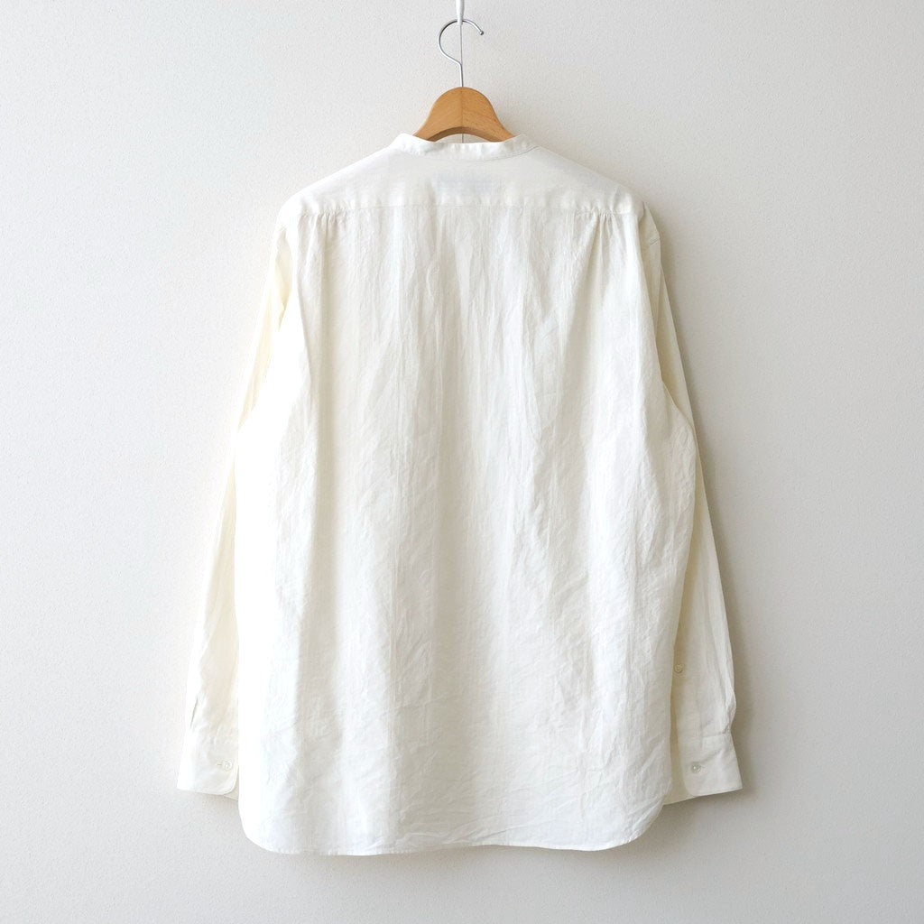 Grandad Collar Dobby Stripe Shirt #Off White [6061-1103]