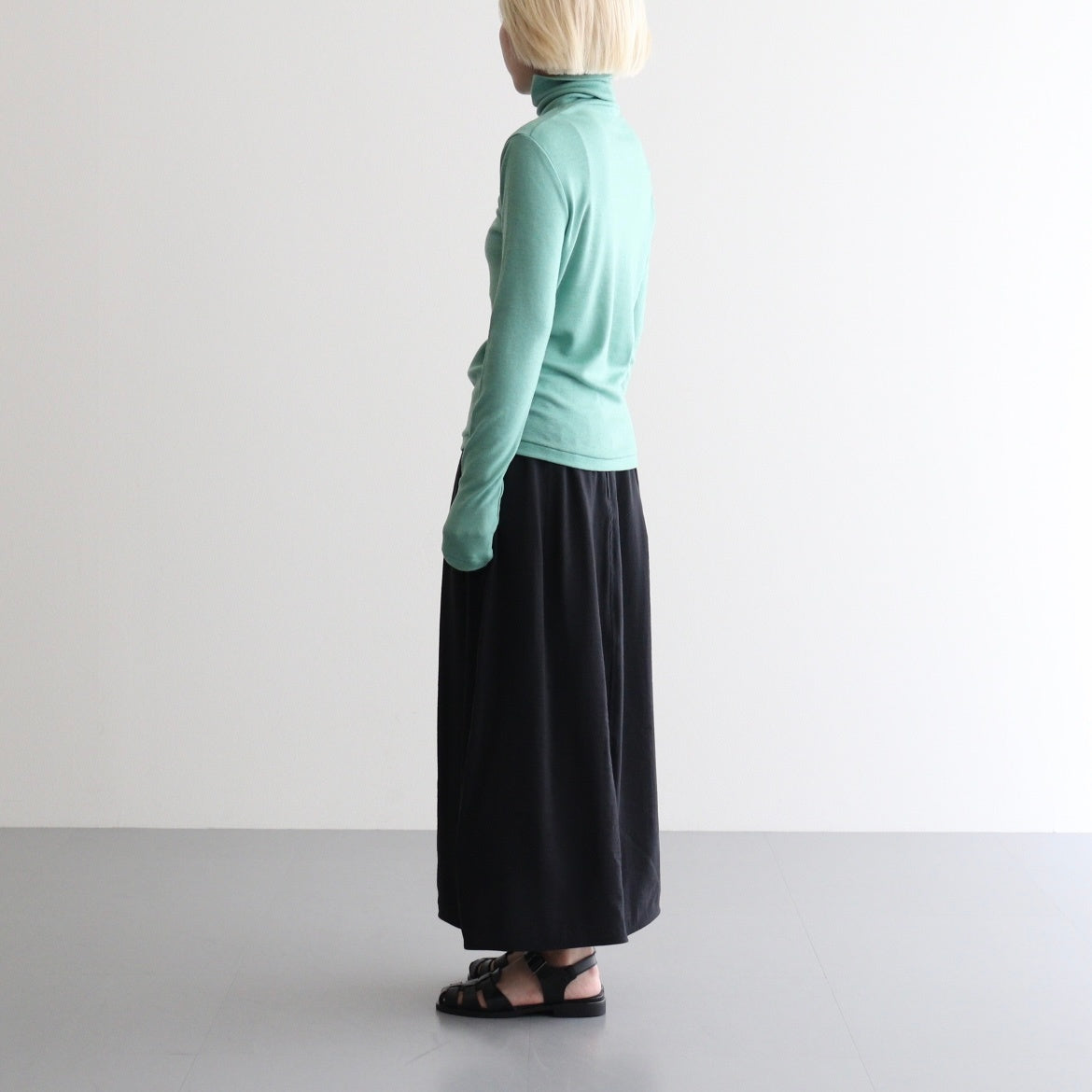 Wool Rib Turtle Neck #FadeGreen [BHSW24F12F26]