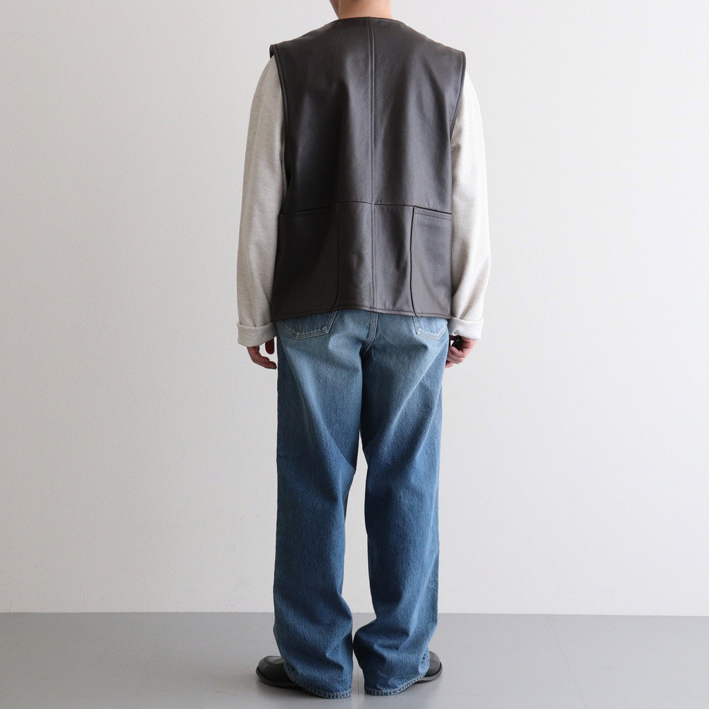 WORK VEST #D.BROWN [V-09-C-COW-4]
