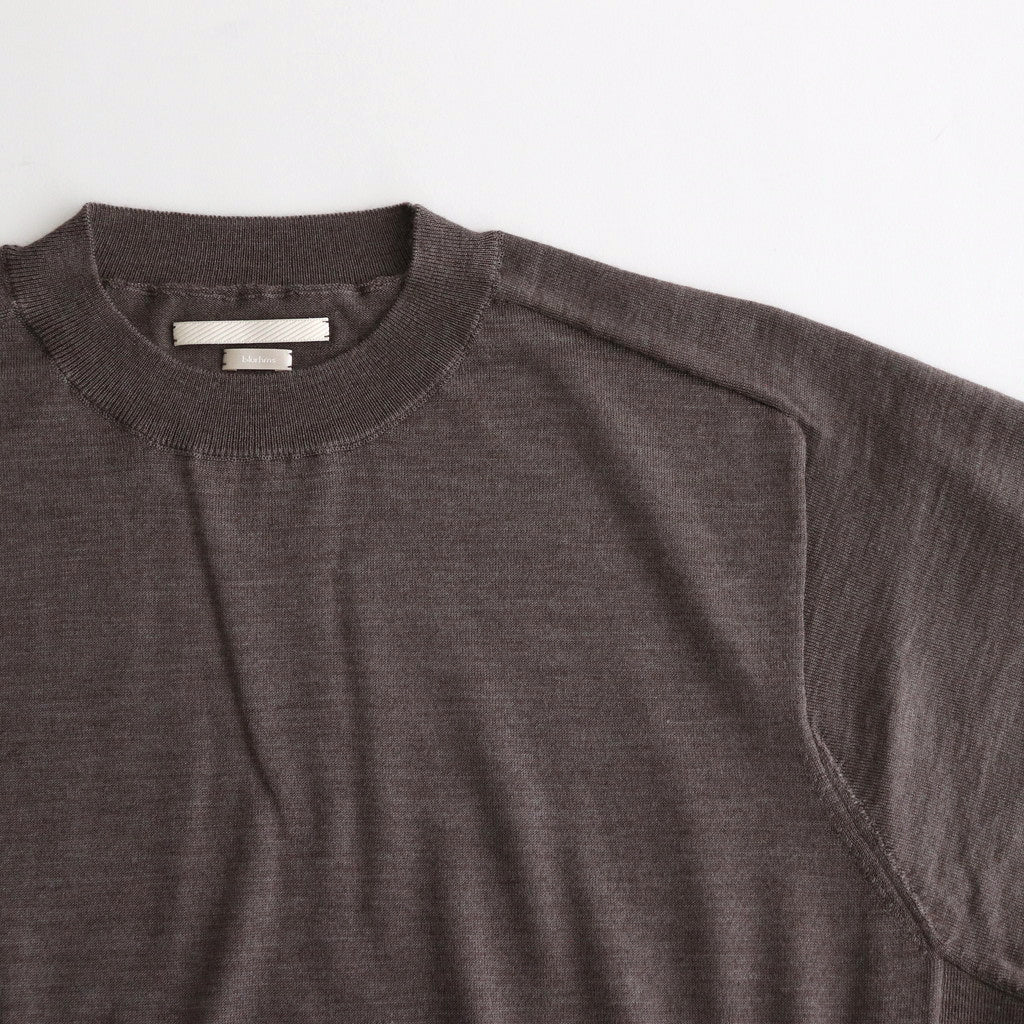 Wool Cashmere Silk Knit Crew Neck #HeatherBeige [BHS24F021