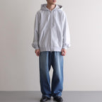 Thin-Sweat Hoodie Zip #HeatherWhite [bROOTS25S24S26]