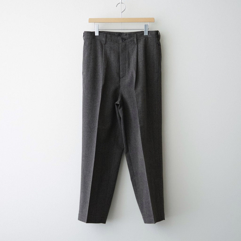 TWEED WOOL ONE TUCK TROUSERS #BROWN [BN-26FM-023]