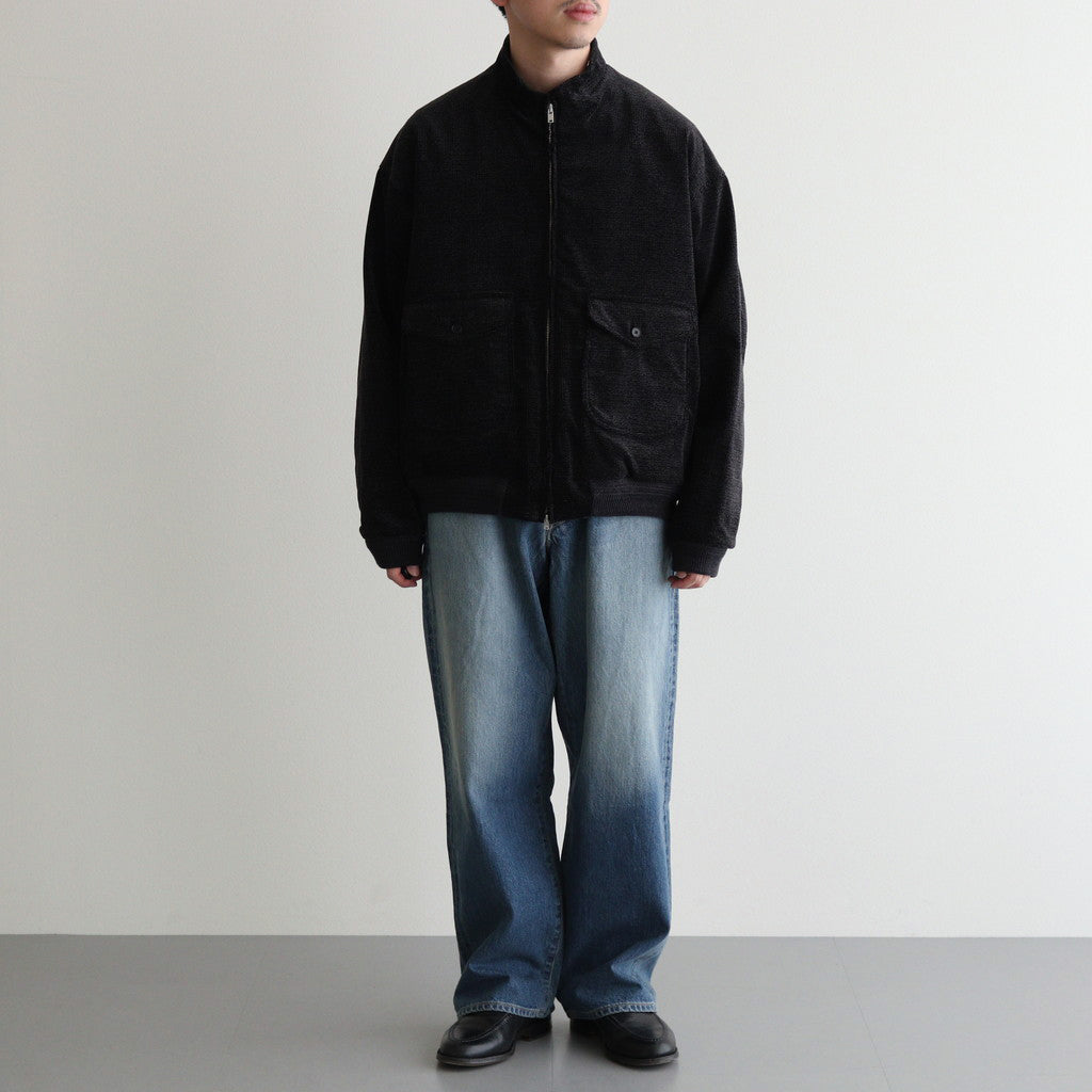 PRINTED CORDS MOTORING JACKET #MARINE BLACK [242OJ-JK08 PRINTED CORDS MOTORING JACKET #MARINE BLACK [242OJ-JK08
