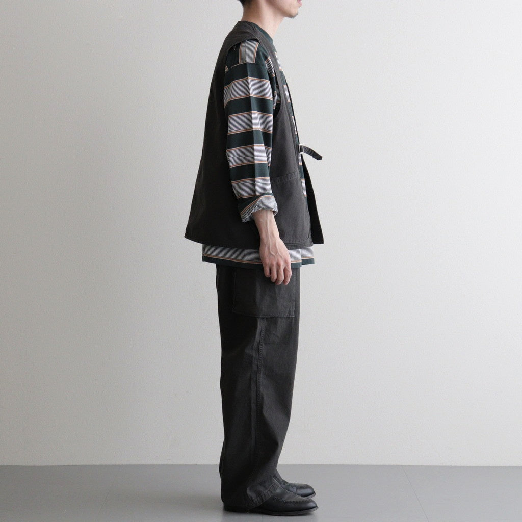 POPLIN CLOTH HUNTING VEST #FADED CHARCOAL [PMAV-VT01]
