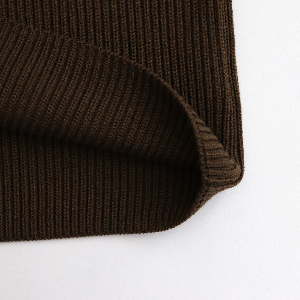 SOLID WOOL RIB CREW NECK #OLIVE [BN-24FM-042]