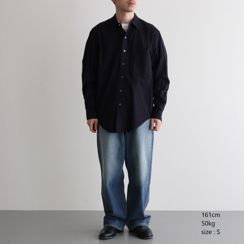 ORGANIC COTTON / TENCEL BRUSHED TWILL SH #NAVY [16542 50368]