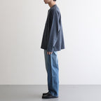 OPEN END COTTON PIGMENT DYE HENRY NECK P/O #120 NAVY [17052 66024]