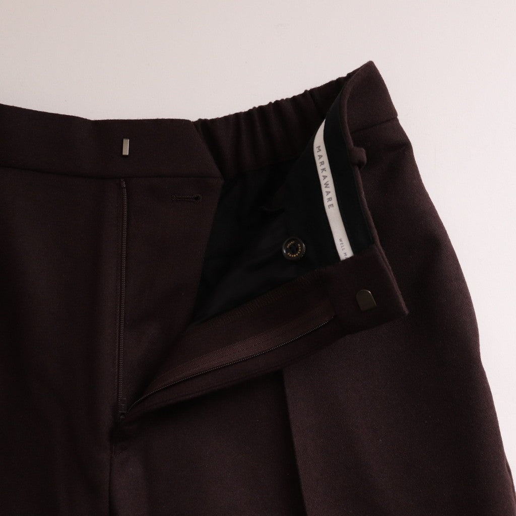 FLAT TAPERED TROUSERS #DARK BROWN [A24C17PT01C]